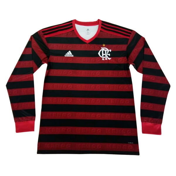 Camiseta Flamengo 1ª Kit ML 2019 2020 Rojo